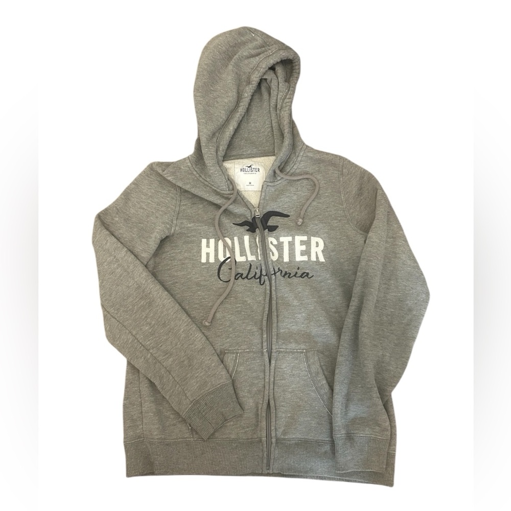 Hollister Heather Gray Hoodie with Logo